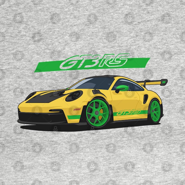 Car 911 gt3 rs yellow green by creative.z